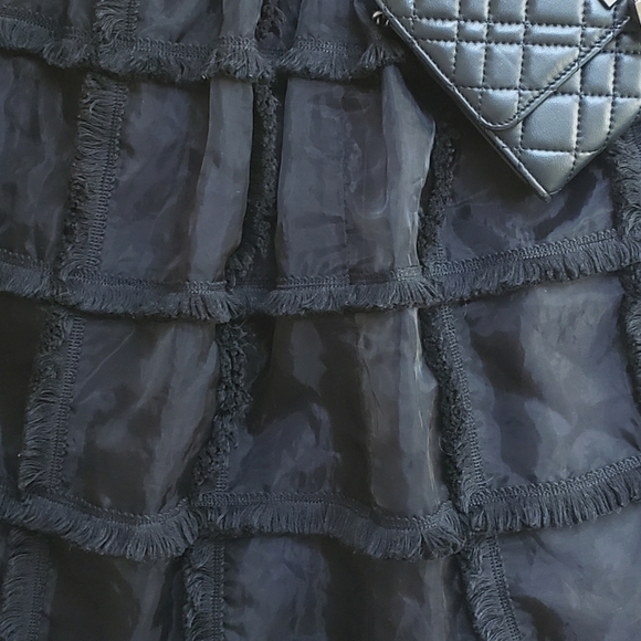 Do+be Black Square Fringe Mini Skirt - Picture 4 of 5